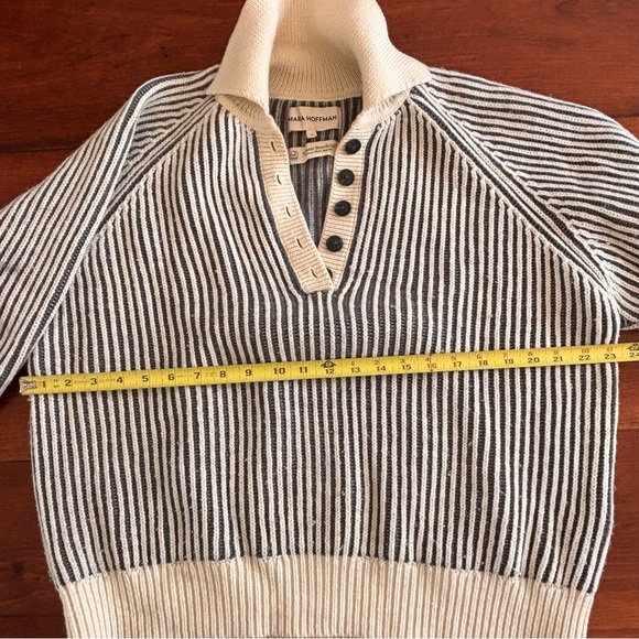 Mara Hoffman wool ribbed collared Henley sweater - Picture 6 of 8